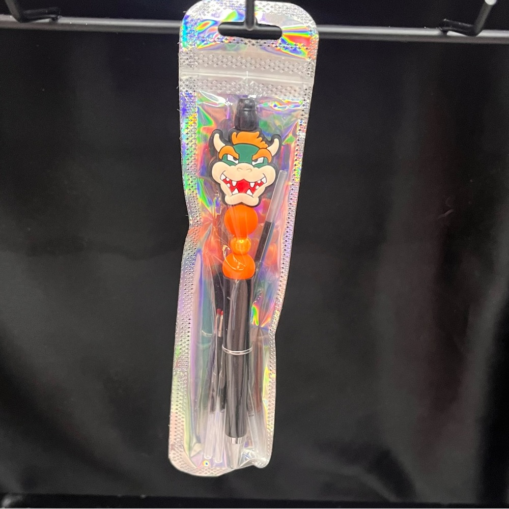 Bowser Focal Bead Pen with Orange Beads